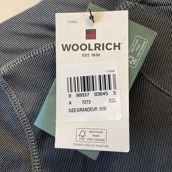 SzM Woolrich Long Sleeve Slim Fit Charcoal Grey Performance Shirt NWT - Picture 6 of 8